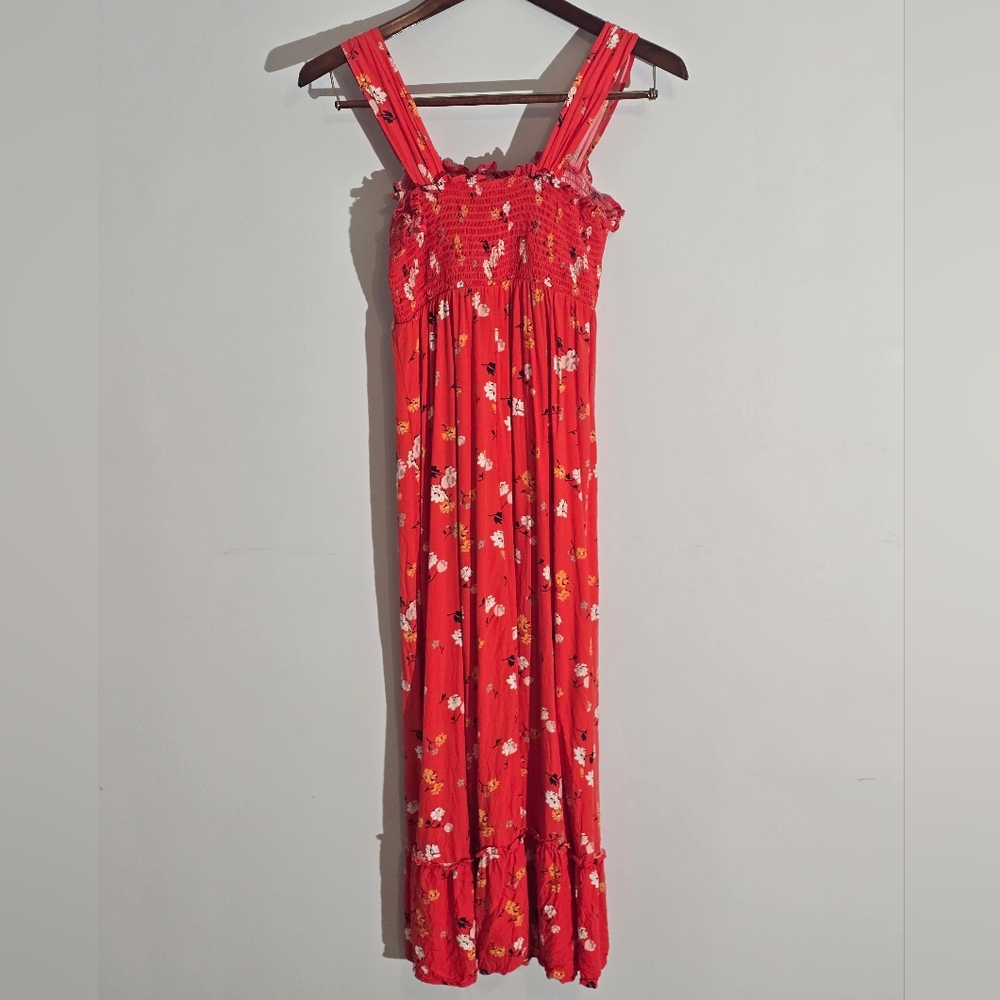 Isabel Maternity by Ingrid & Isabel Red Smocked Dress - Picture 4 of 6